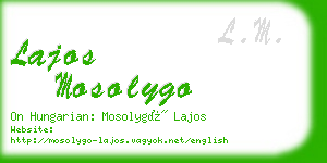 lajos mosolygo business card